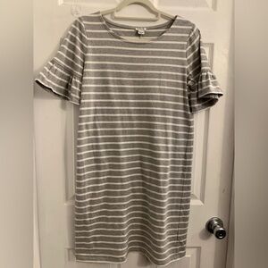 J. Crew women’s Gray and White Striped casual dress. Loungewear. Size Small $10